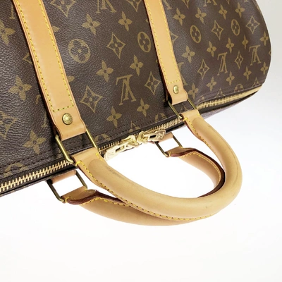 Pre-owned Louis Vuitton Keepall Brown Cloth Travel Bag