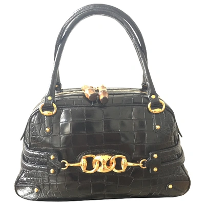 Pre-owned Gucci Black Crocodile Handbag