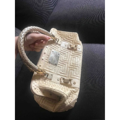 Pre-owned Versace Beige Python Handbag