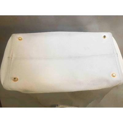 Pre-owned Lanvin Leather Tote In White