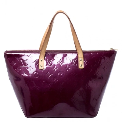 Pre-owned Louis Vuitton Bellevue Purple Patent Leather Handbag
