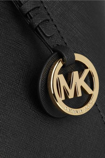 Shop Michael Michael Kors Jet Set Textured-leather Tote