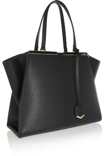 Shop Fendi 3jours Textured-leather Tote In Black