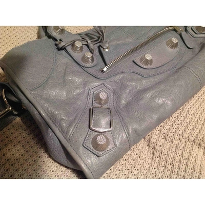Pre-owned Balenciaga City Leather Handbag In Blue