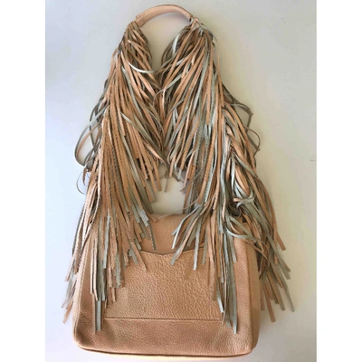 Pre-owned Sara Battaglia Leather Handbag In Beige