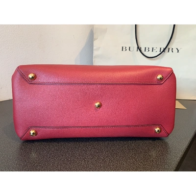 Pre-owned Burberry The Banner  Leather Handbag In Red
