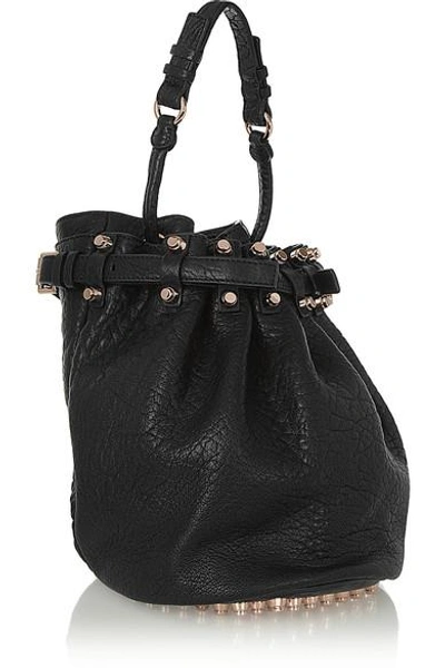 Shop Alexander Wang Diego Textured-leather Shoulder Bag In Black