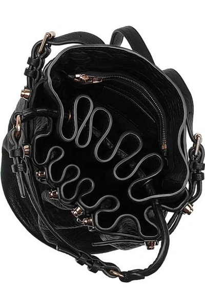 Shop Alexander Wang Diego Textured-leather Shoulder Bag In Black
