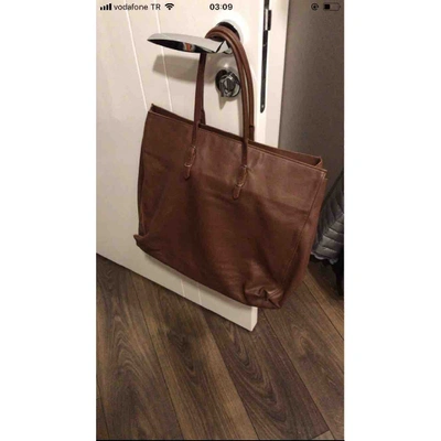 Pre-owned Balenciaga Papier Leather Handbag In Brown