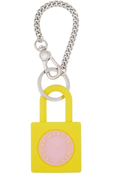 Shop Marc By Marc Jacobs Padlock Silicone Bag Charm In Yellow