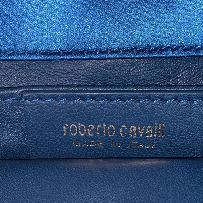 Pre-owned Roberto Cavalli Silk Clutch Bag In Blue