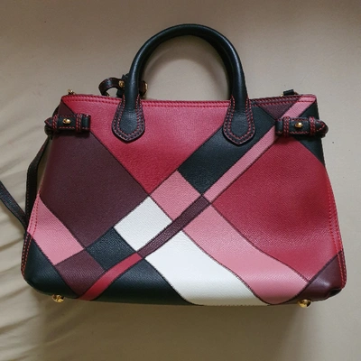 Pre-owned Burberry The Banner  Leather Handbag In Pink