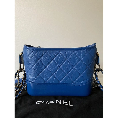 Gabrielle leather handbag Chanel Blue in Leather - 32463203