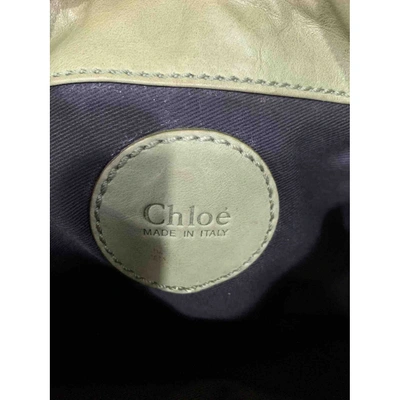 Pre-owned Chloé Leather Clutch Bag In Green