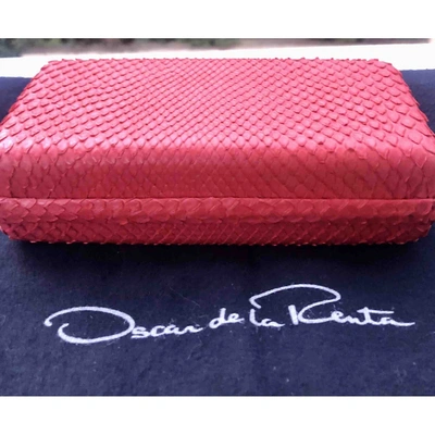 Pre-owned Oscar De La Renta Python Clutch Bag