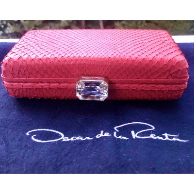 Pre-owned Oscar De La Renta Python Clutch Bag