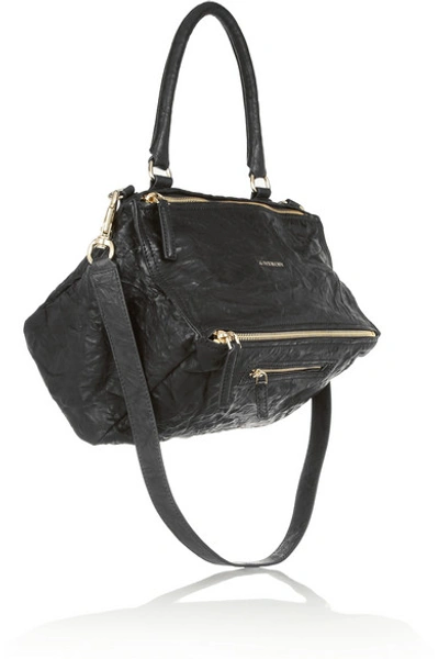 Givenchy Medium Pandora Washed-leather Shoulder Bag In Black
