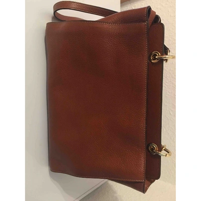 Pre-owned Bric's Leather Crossbody Bag In Brown