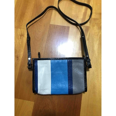 Pre-owned Balenciaga Bazar Bag Blue Leather Handbag