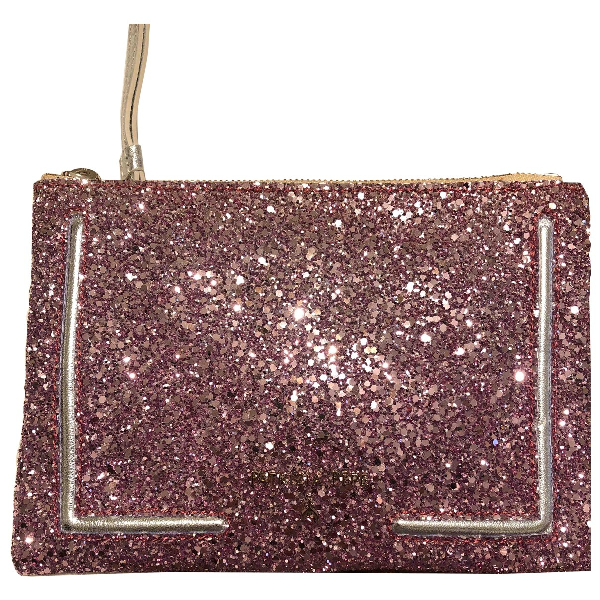 pink glitter clutch bag