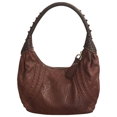 Pre-owned Fendi Burgundy Leather Handbags