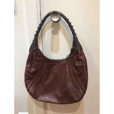 Pre-owned Fendi Burgundy Leather Handbags