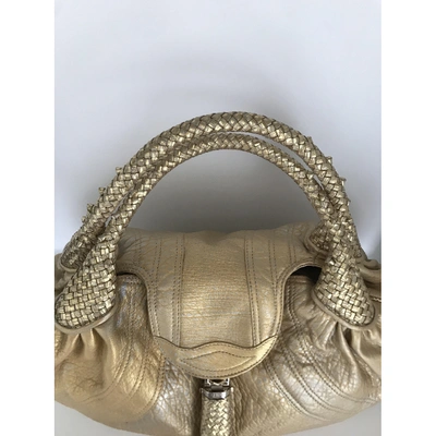 Pre-owned Fendi Spy Gold Leather Handbag