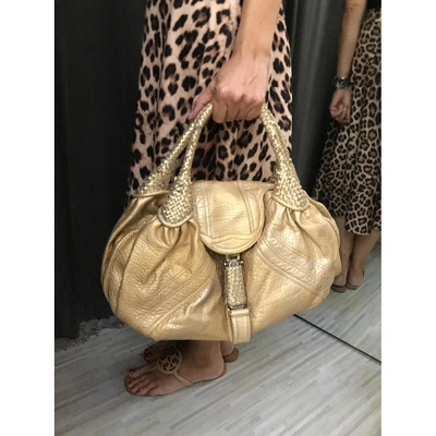 Pre-owned Fendi Spy Gold Leather Handbag