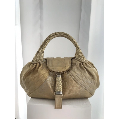 Pre-owned Fendi Spy Gold Leather Handbag