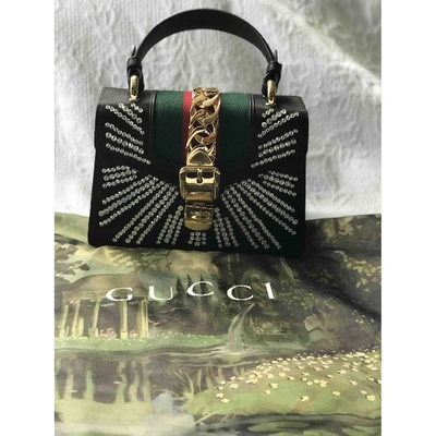 Pre-owned Gucci Sylvie Black Silk Handbag