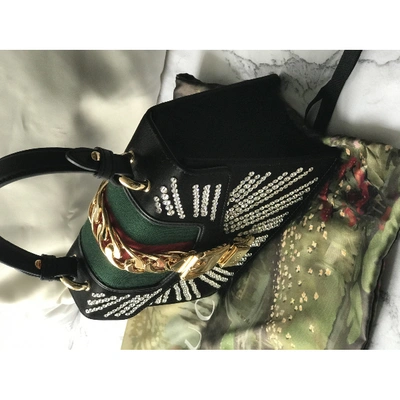 Pre-owned Gucci Sylvie Black Silk Handbag