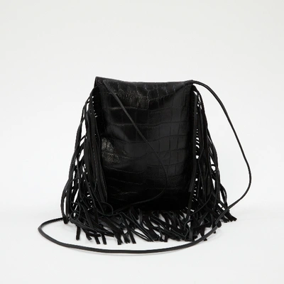 Pre-owned Saint Laurent Leather Crossbody Bag In Black