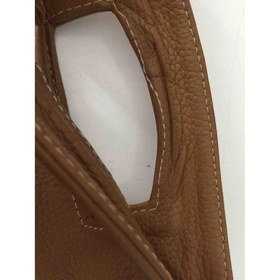 Pre-owned Robert Clergerie Leather Handbag In Camel