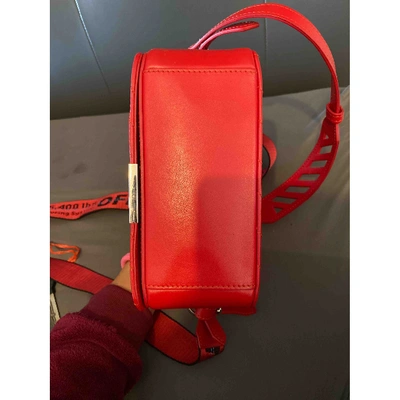 Pre-owned Off-white Binder Leather Handbag In Red