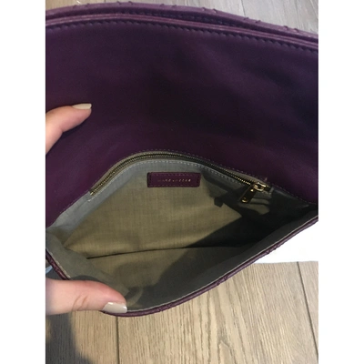 Pre-owned Marc Jacobs Single Leather Clutch Bag In Purple