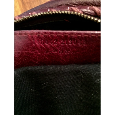 Pre-owned Balenciaga Day  Burgundy Leather Handbag