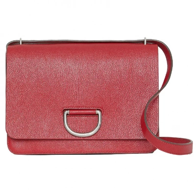Pre-owned Burberry The D-ring Leather Handbag In Red