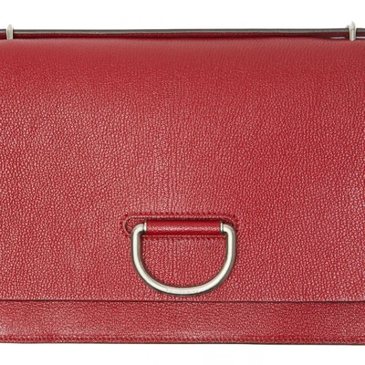 Pre-owned Burberry The D-ring Leather Handbag In Red