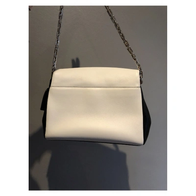 Pre-owned Dior Ling Leather Handbag In White
