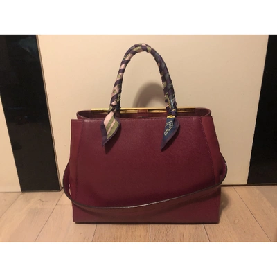 Pre-owned Fendi 2jours Leather Handbag In Pink