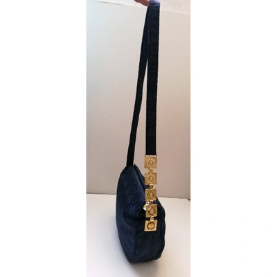 Pre-owned Versace Blue Cloth Handbag