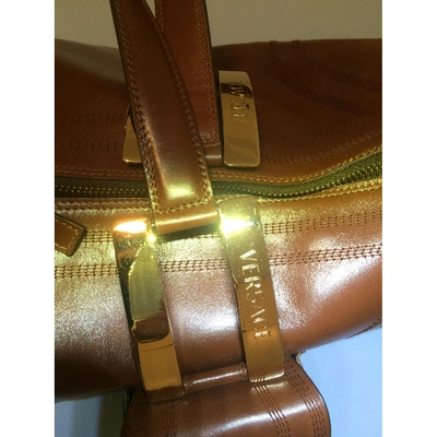 Pre-owned Versace Leather 24h Bag In Brown