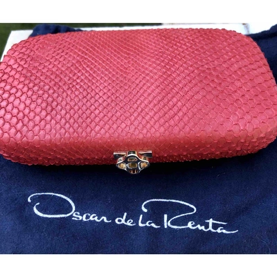 Pre-owned Oscar De La Renta Python Clutch Bag