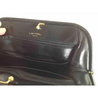 Pre-owned Lancel Leather Clutch Bag In Black