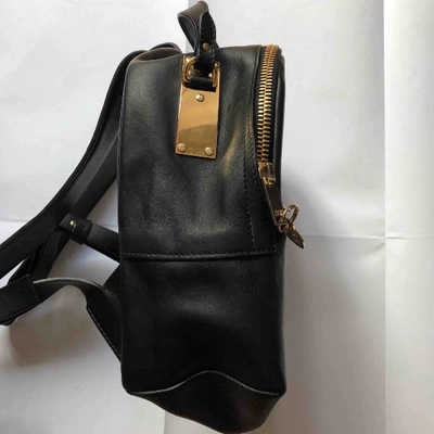 Pre-owned Sophie Hulme Leather Backpack In Black