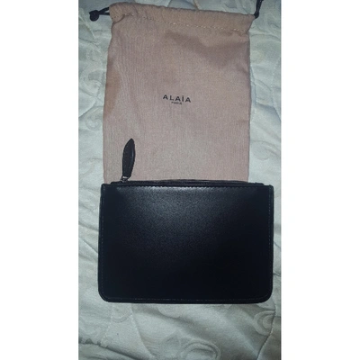 Pre-owned Alaïa Leather Clutch Bag In Black