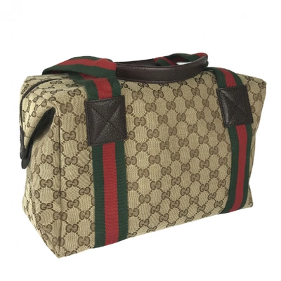 Pre-owned Gucci Beige Cloth Travel Bag
