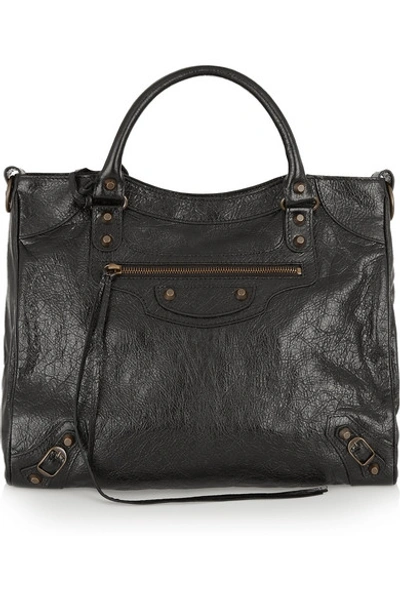 Balenciaga Velo Textured-leather Shoulder Bag In Nocolor