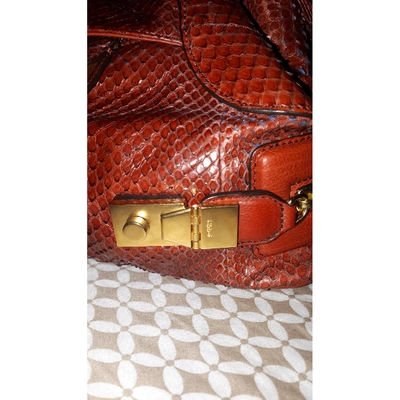 Pre-owned Chloé Red Python Handbag