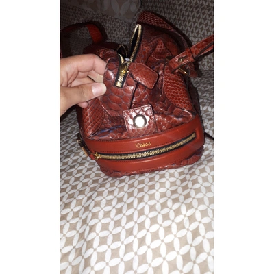 Pre-owned Chloé Red Python Handbag